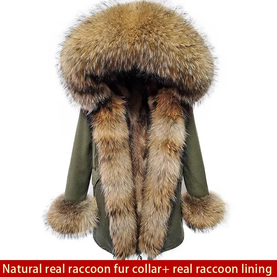 2025 Women's Winter Jacket - Long Black Parka with Real Fur Lining, Fox Fur Coat &amp; Raccoon Fur Collar | Hooded &amp; Waterproof