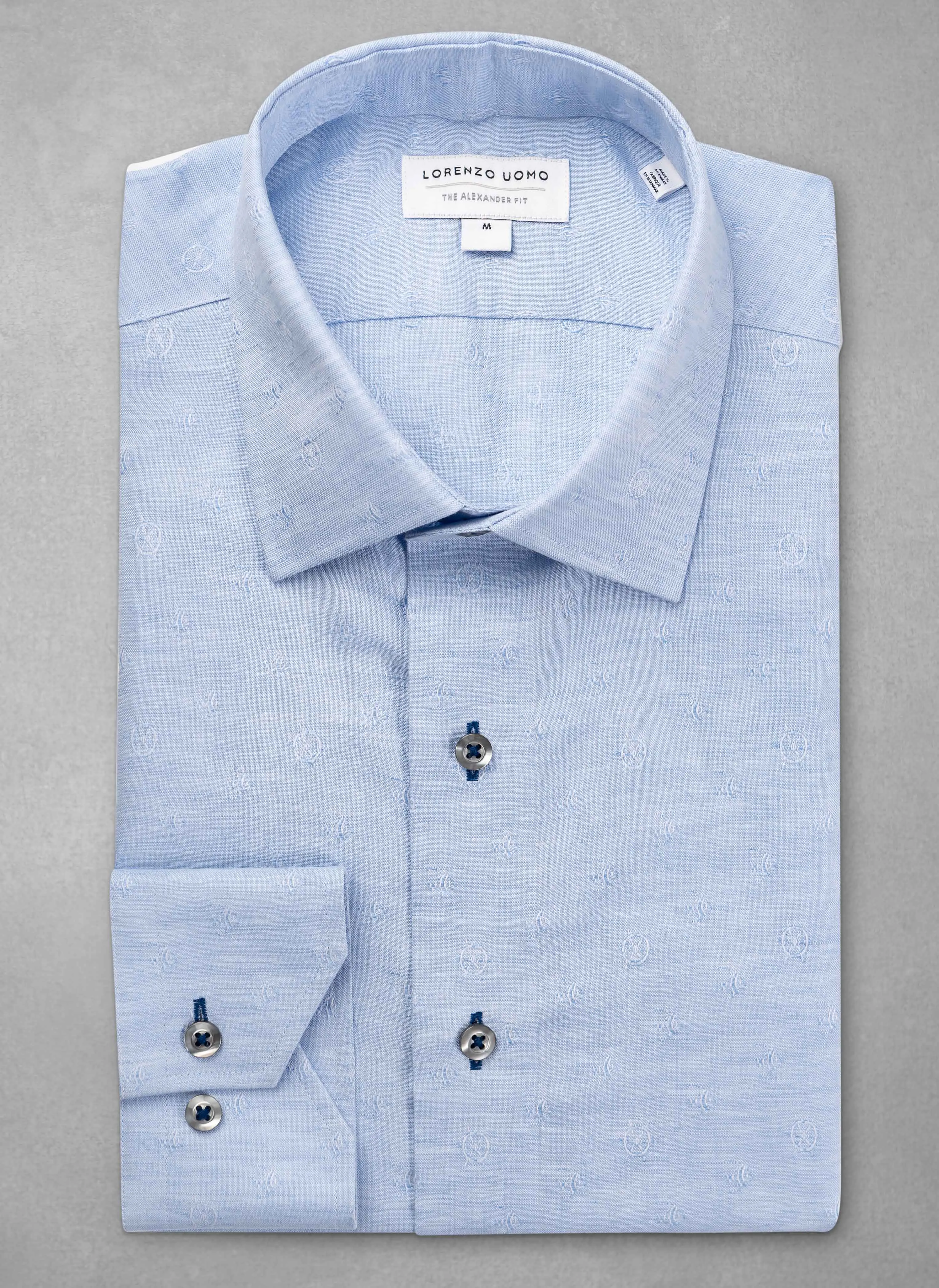 Alexander in "Mediterraneo" Jacquard Linen Shirt