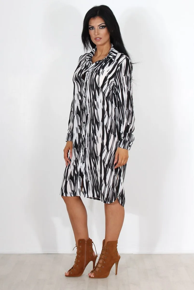 Alva Black & White Shirt Dress