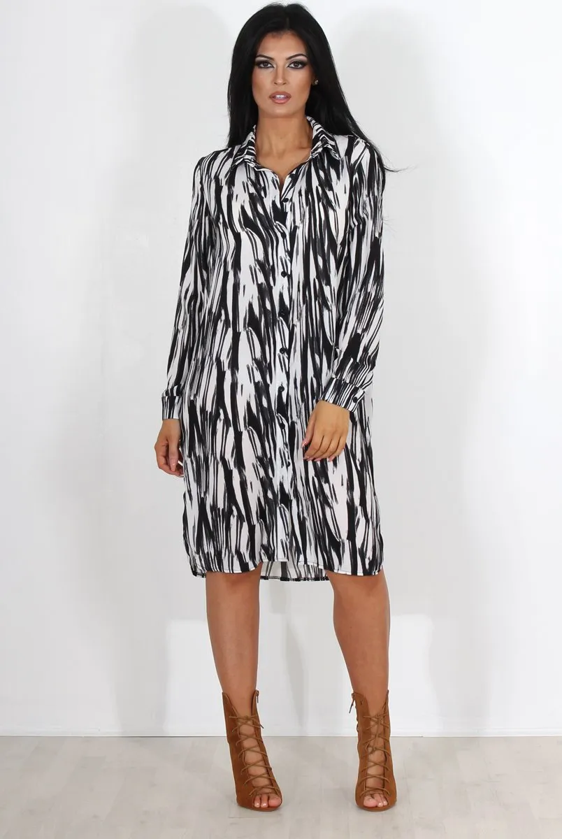 Alva Black & White Shirt Dress