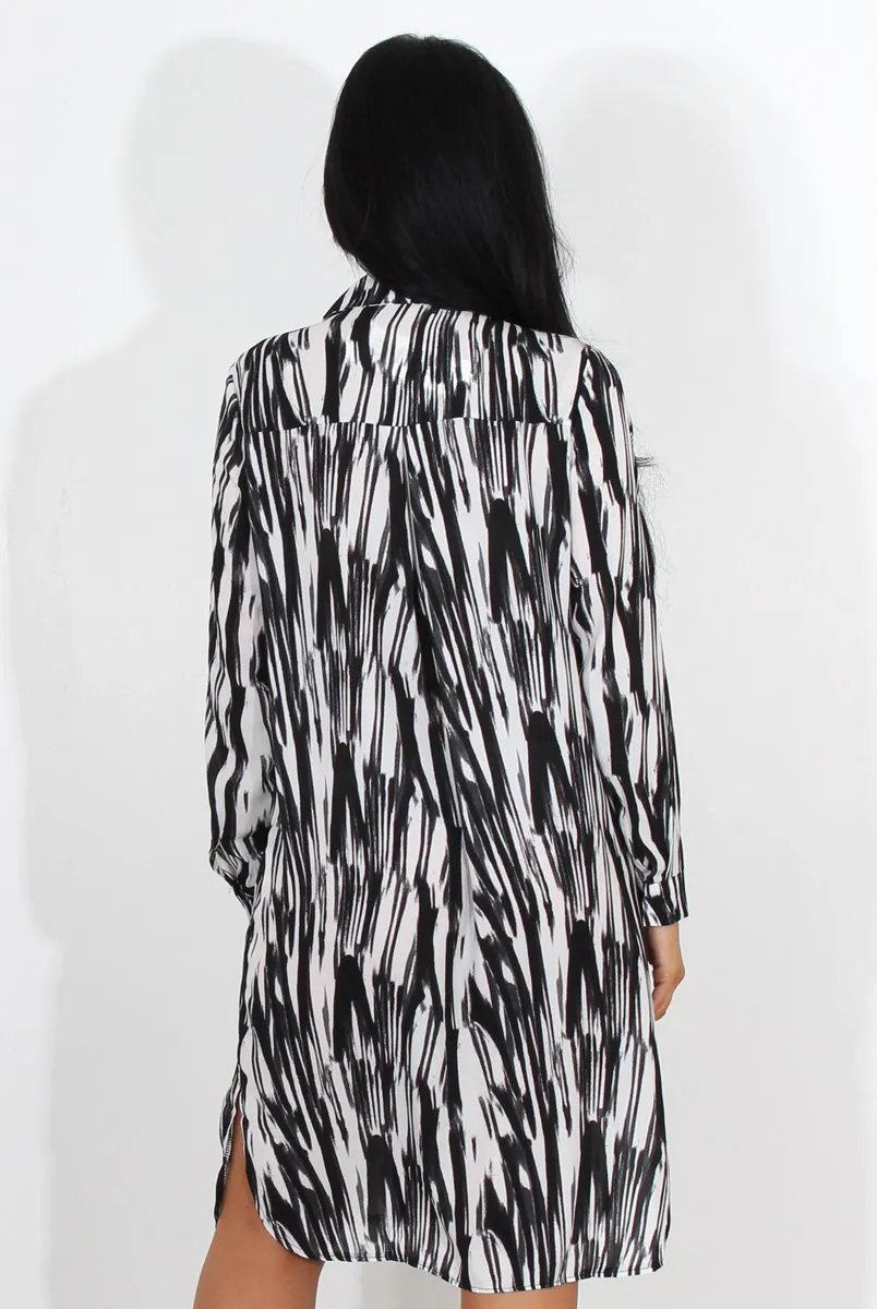 Alva Black & White Shirt Dress