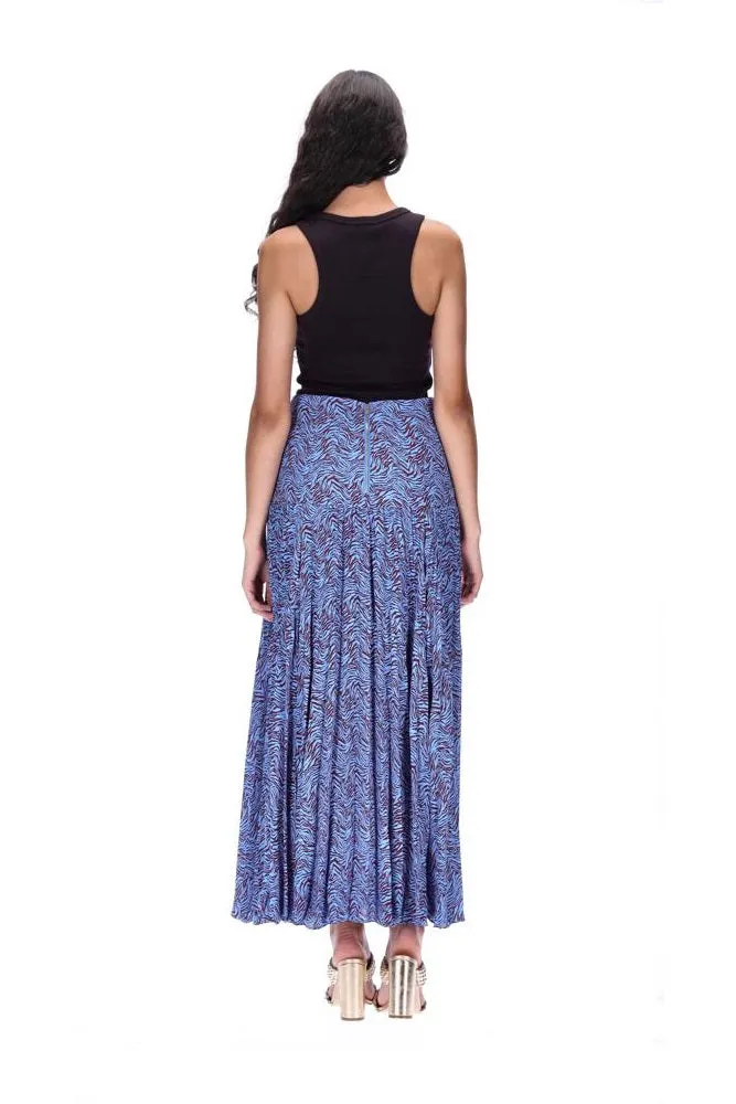 Amaya Alison Pleated Skirt Blue Zebra