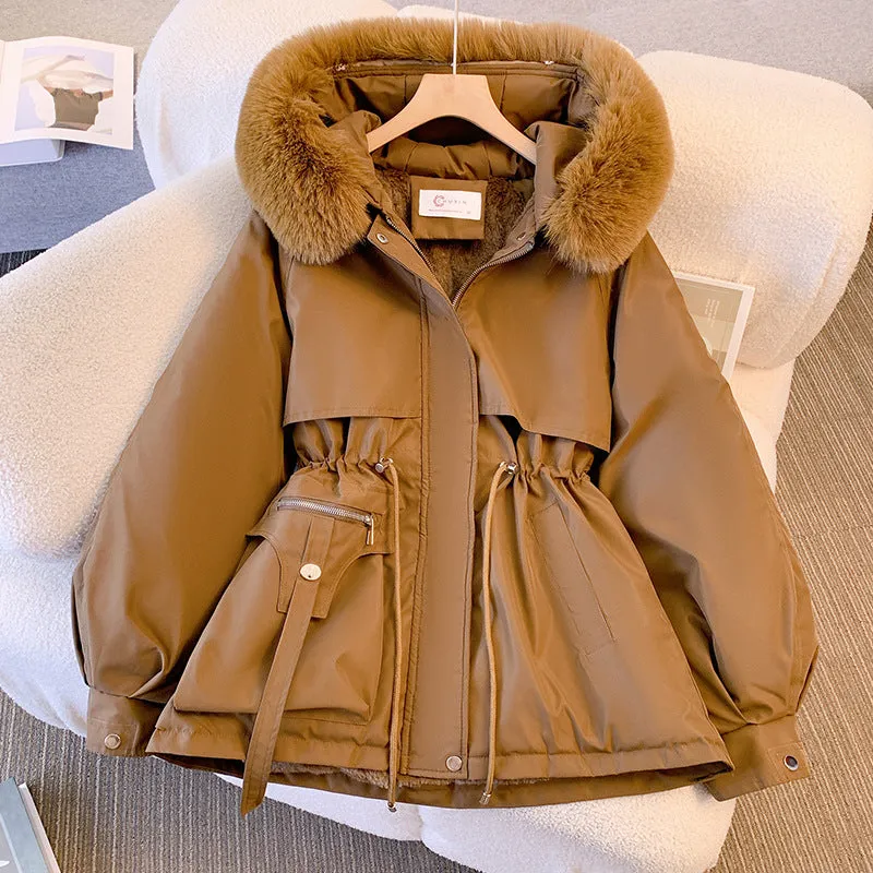 AMAYA™ | ELEGANT WINTER FUR HOODED JACKET FOR WOMEN