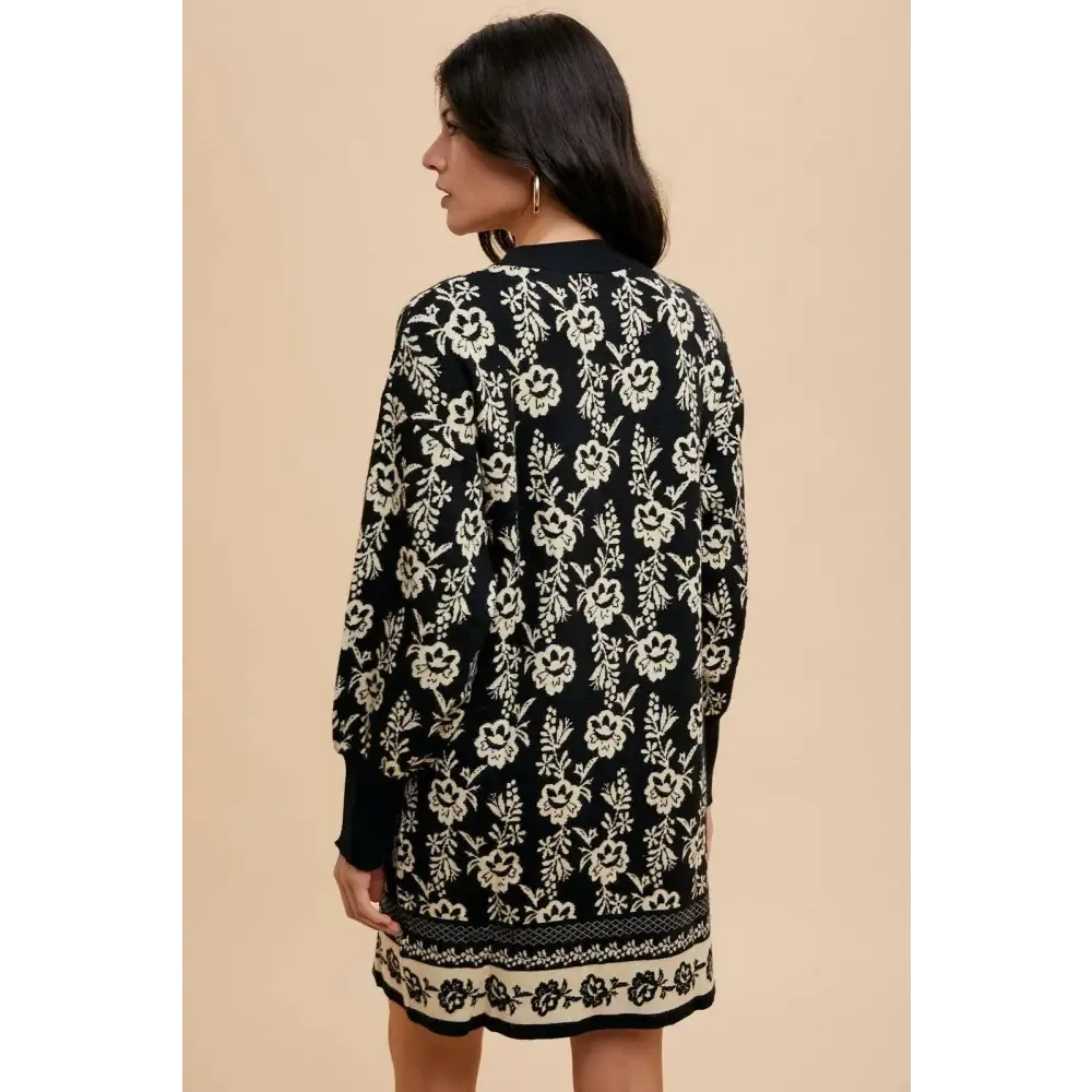 Annie Wear Floral Jacquard Sweater Dress in Luxury Fashion for Woman