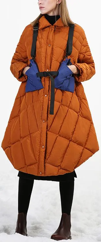 Asymmetric Puffer Coat, Caramel