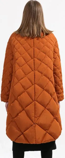 Asymmetric Puffer Coat, Caramel