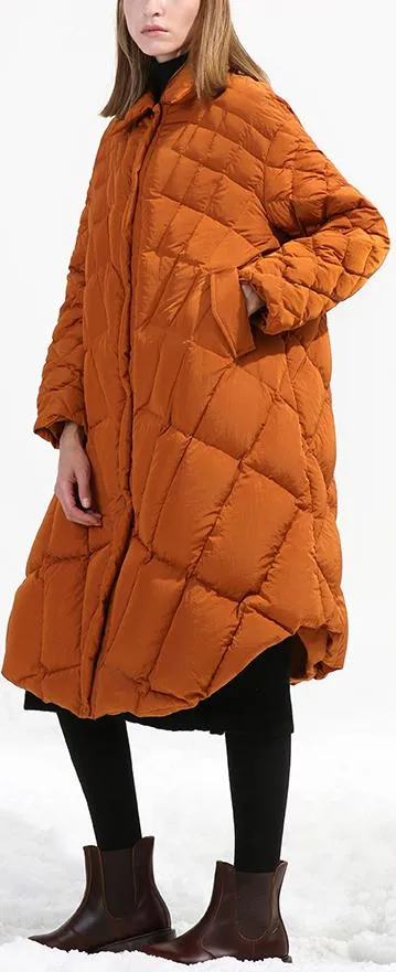 Asymmetric Puffer Coat, Caramel