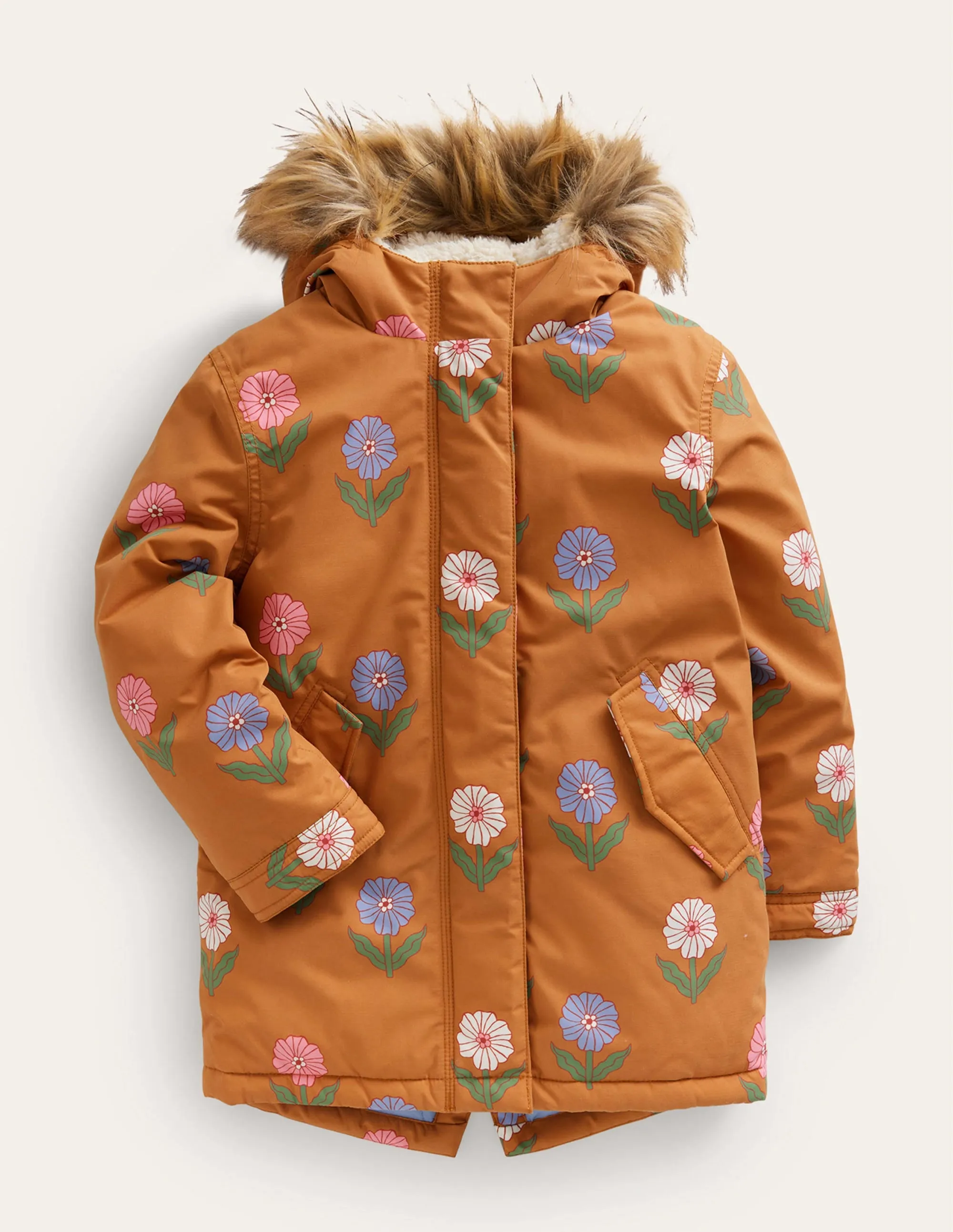 Authentic Waterproof Parka-Butterscotch Floral