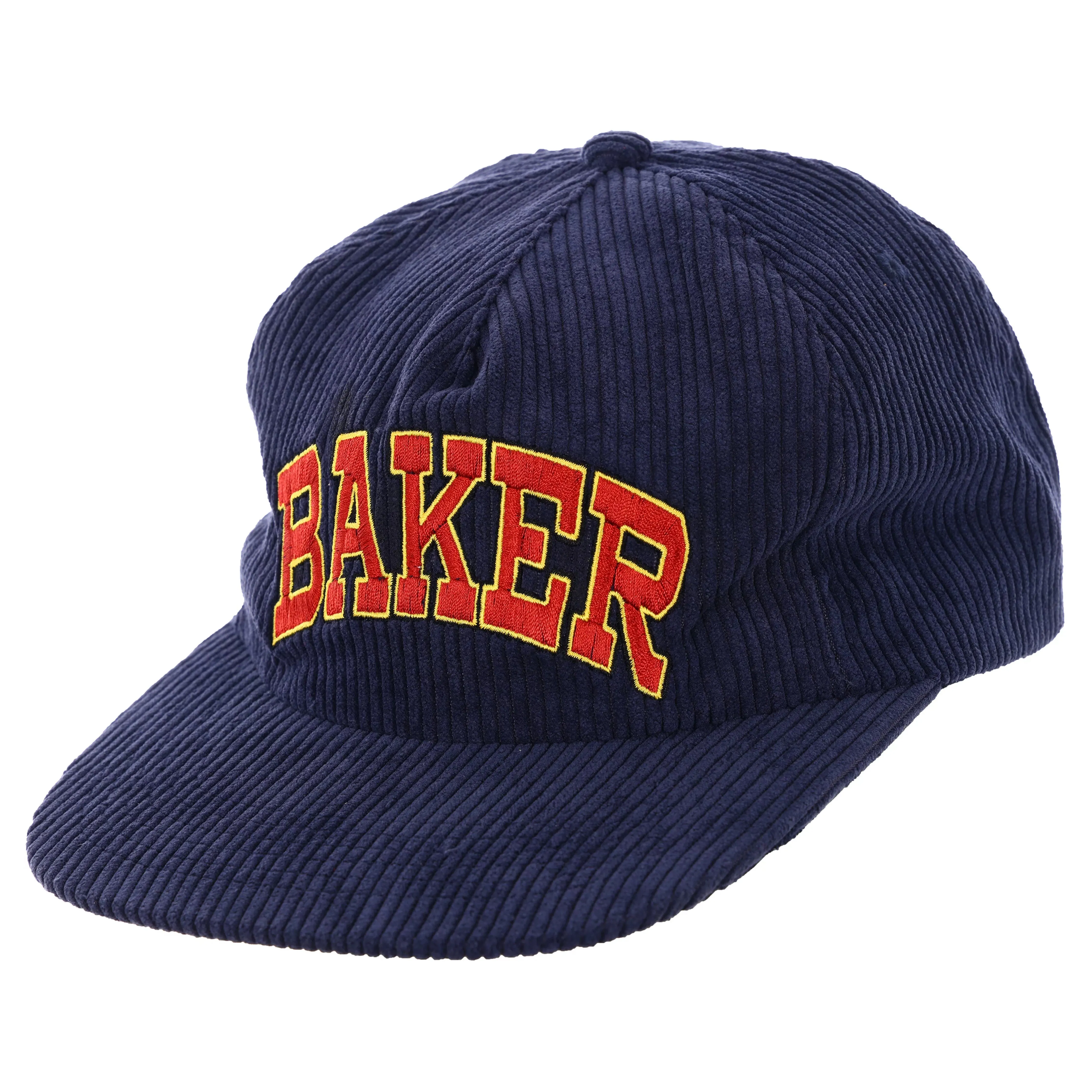 Baker Skateboards Arch Peacoat 5 Panel Cord Snapback Cap - Blue/Copper