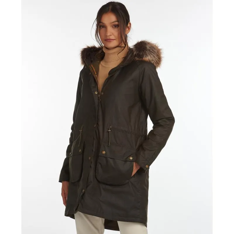 Barbour Mull Ladies Wax Jacket - Olive/Classic