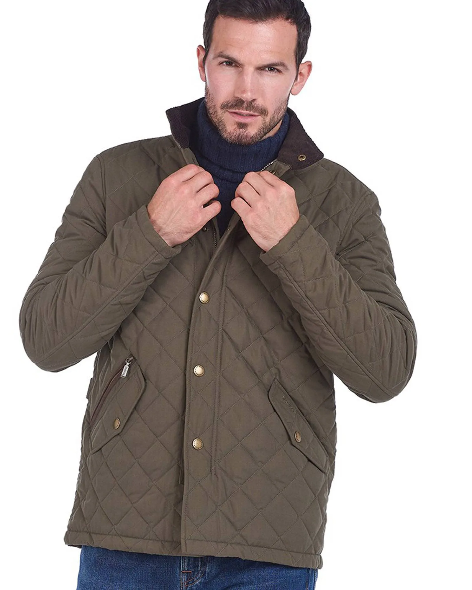 Barbour Shoveler Quilted Jacket In Army Green