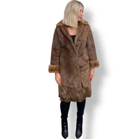 Beautiful Vintage Shaved Mink Coat with Large Collar