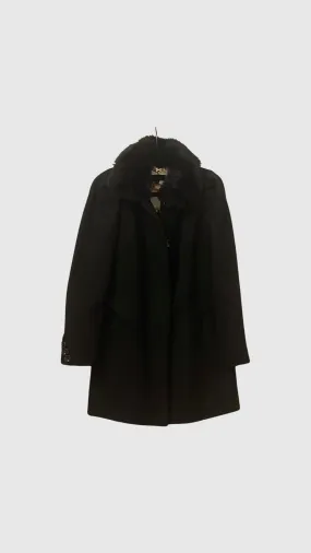 BLACK COAT WITH REMOVABLE FAUX FUR COLLAR - SM REBOOTED