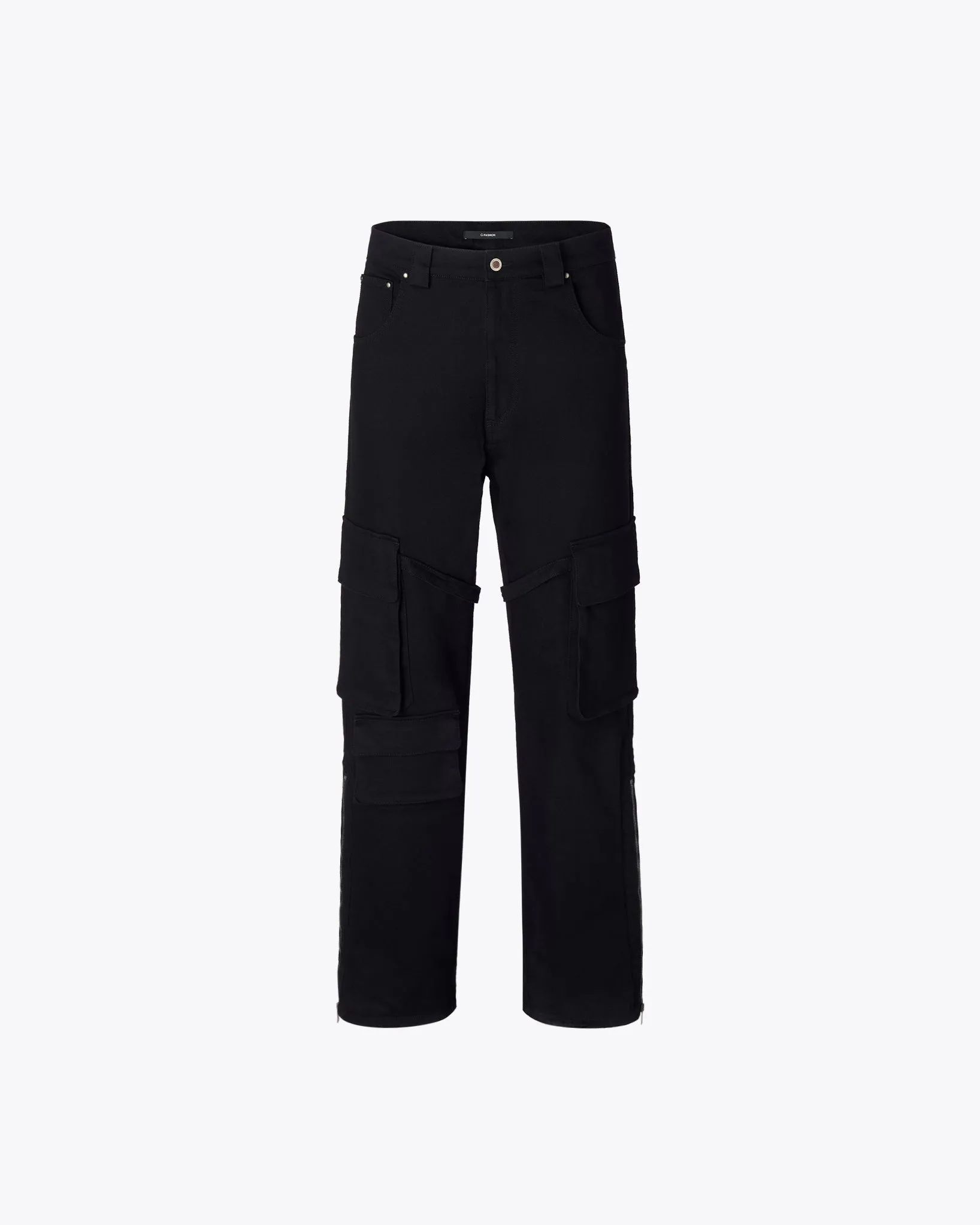 BLACK SLIM CARGO JEANS