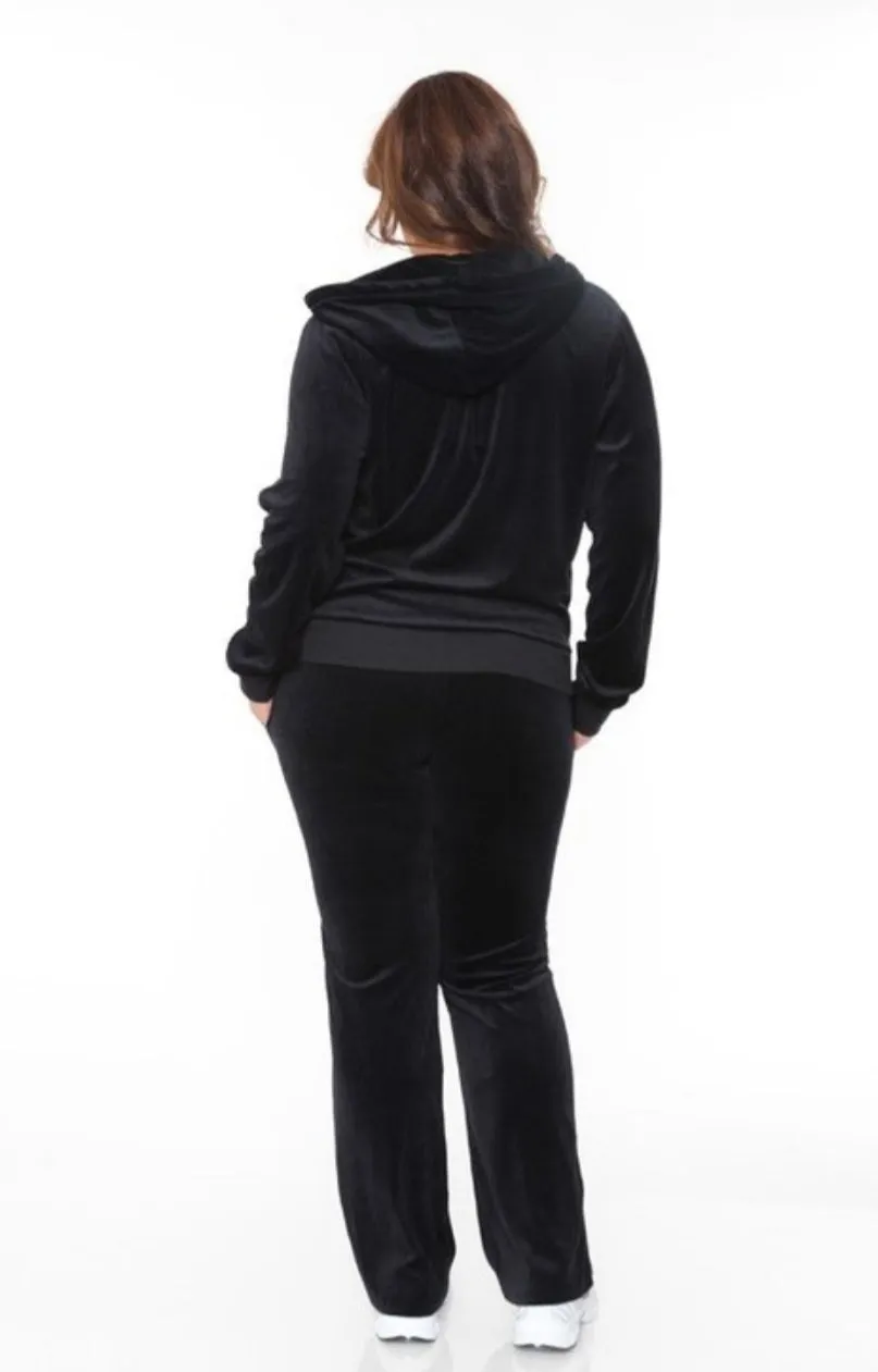 Black Velour TrackSuit