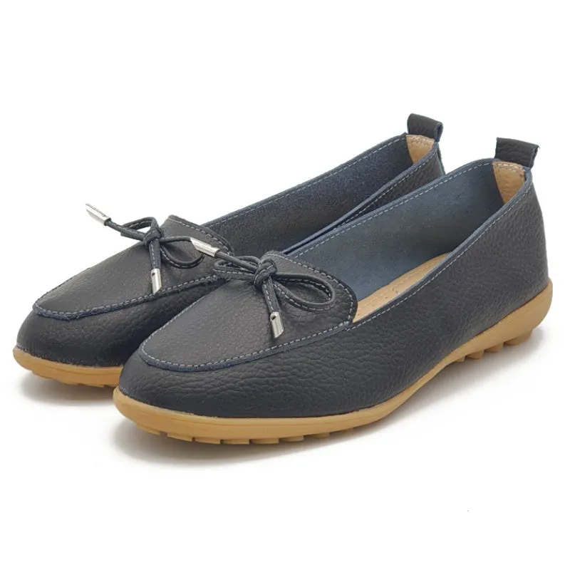 Bow Knot Slip On Loafers