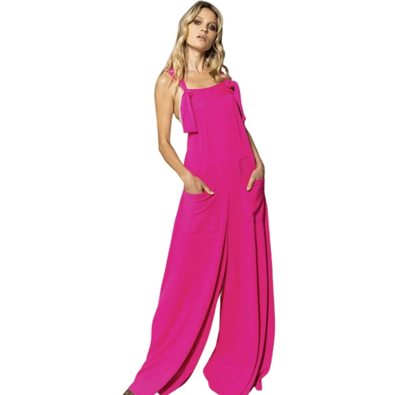 Bucket List So Slouchy Fuchsia Overalls Made in USA