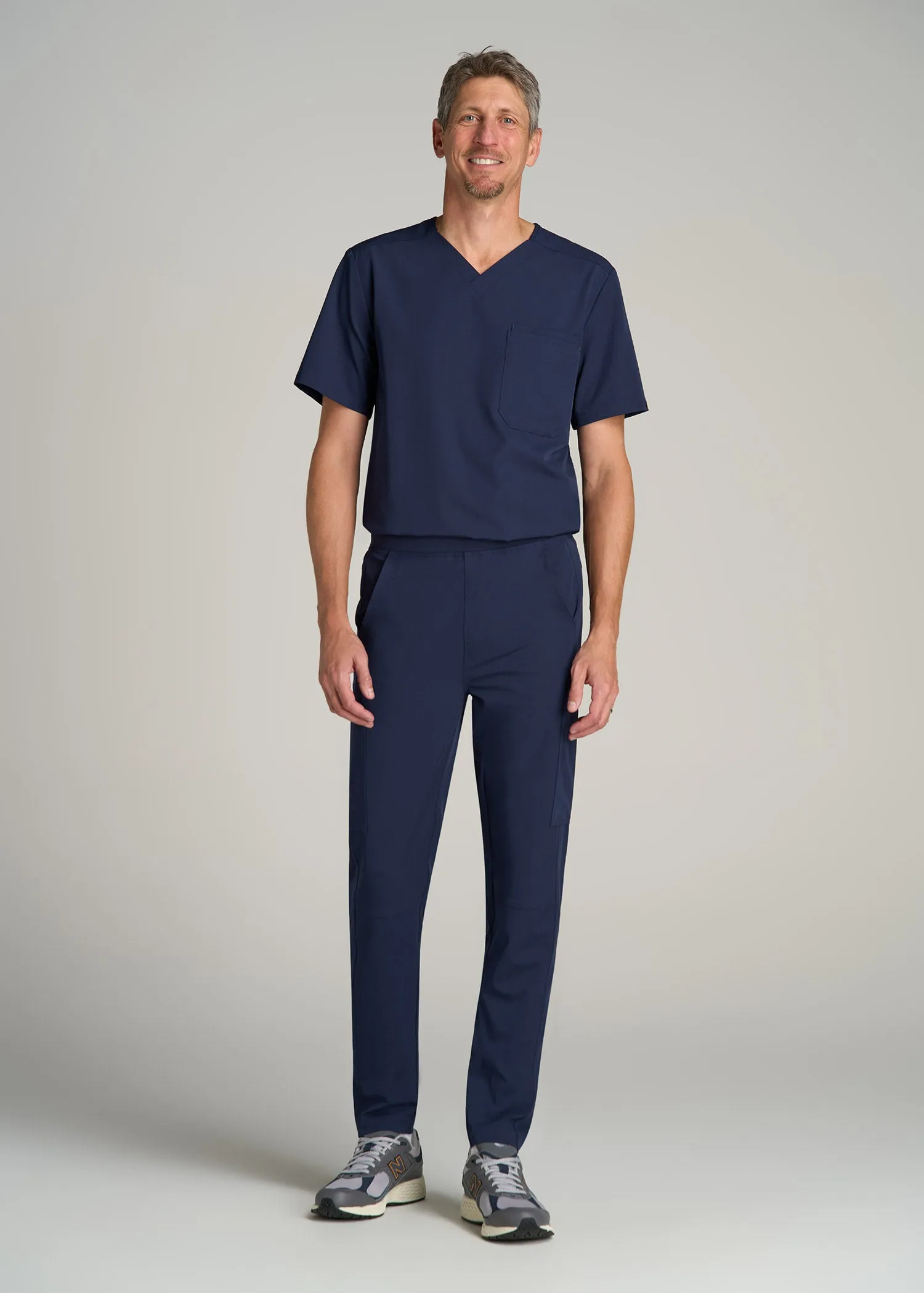 Cargo Scrub Pants for Tall Men in Patriot Blue