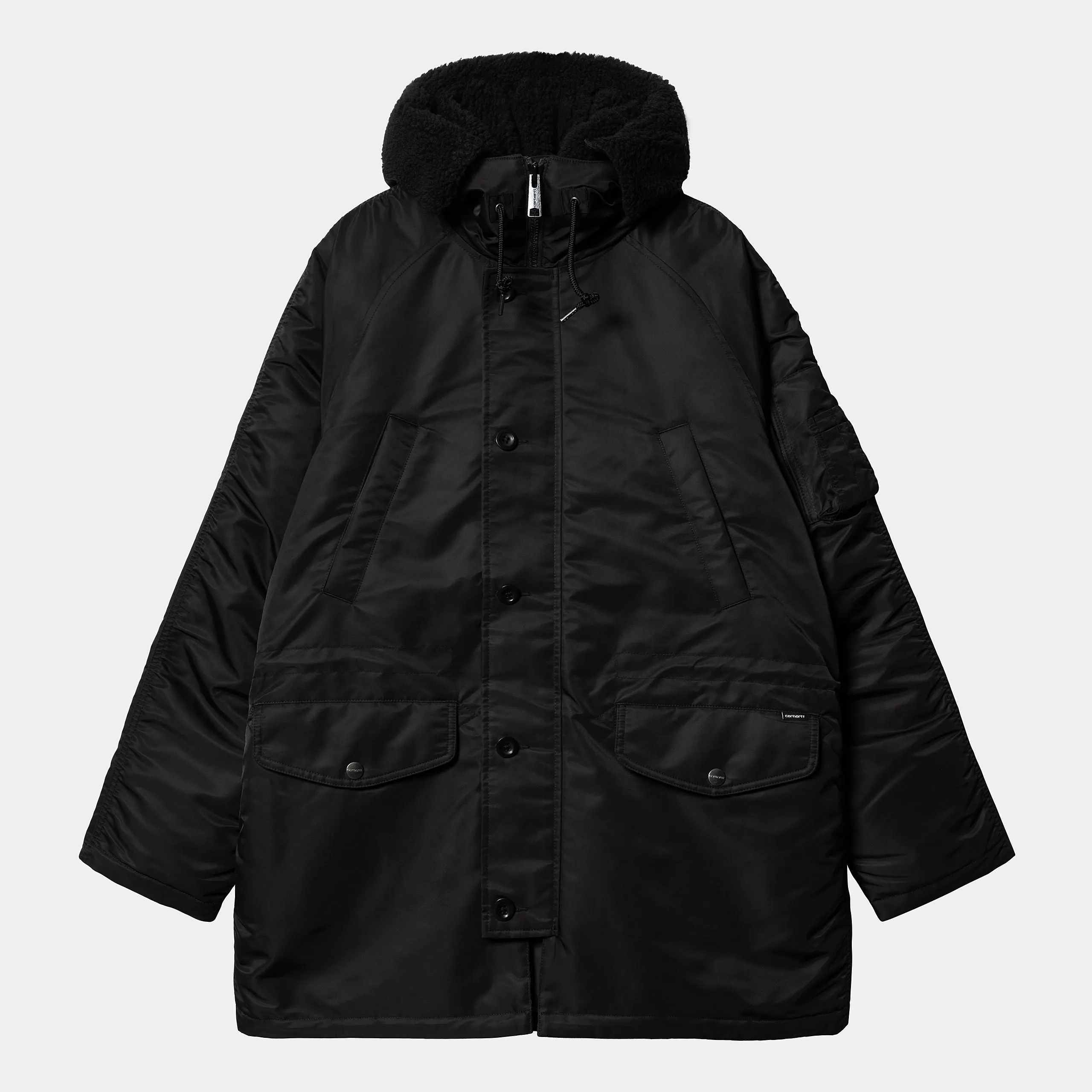 Carhartt WIP Mens Hooded Olten Parka Jacket - Black