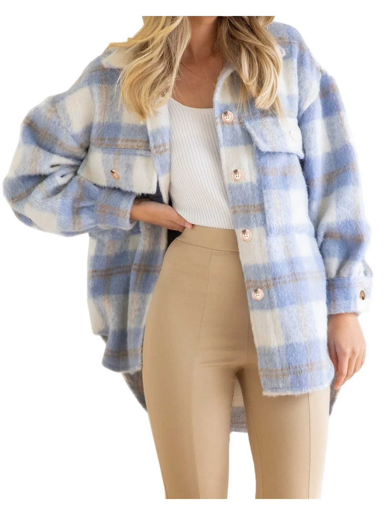 Casual Oversized Plaid Jacket