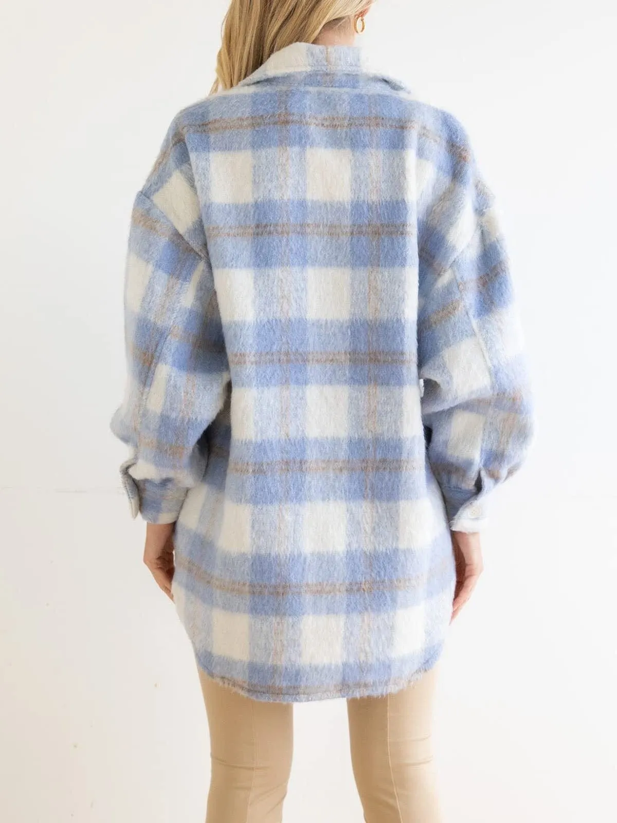 Casual Oversized Plaid Jacket