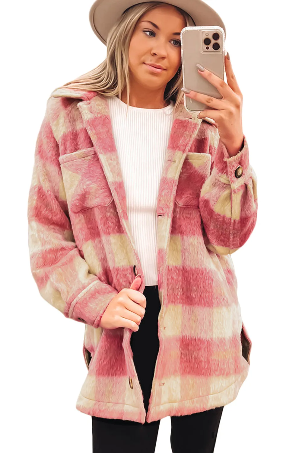 Casual Oversized Plaid Jacket