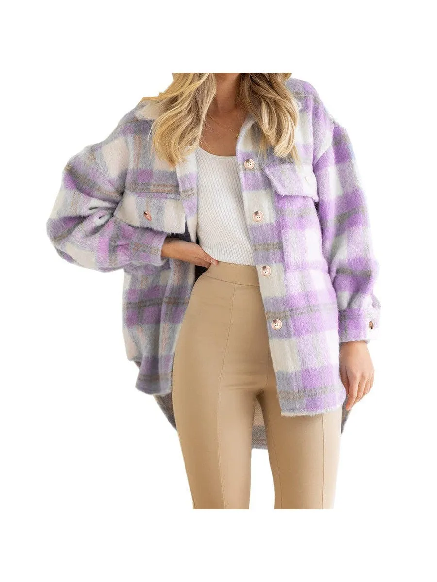 Casual Oversized Plaid Jacket