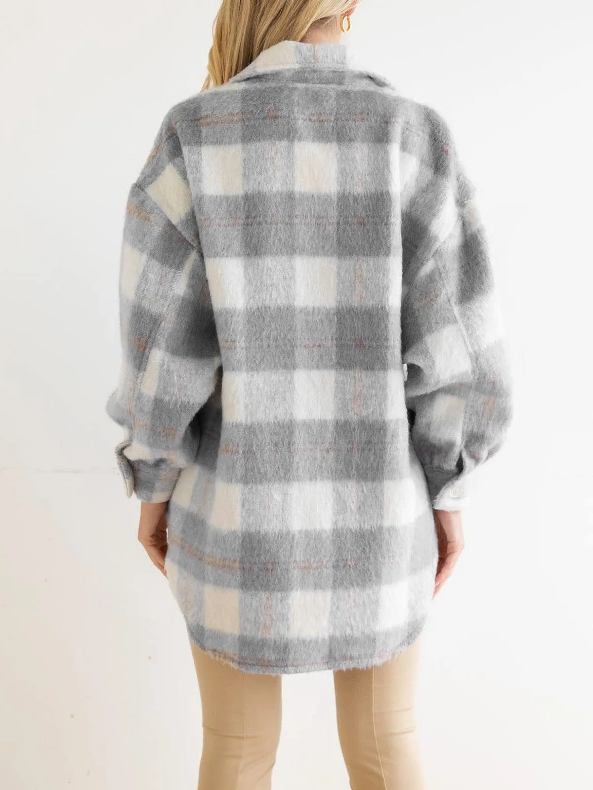 Casual Oversized Plaid Jacket