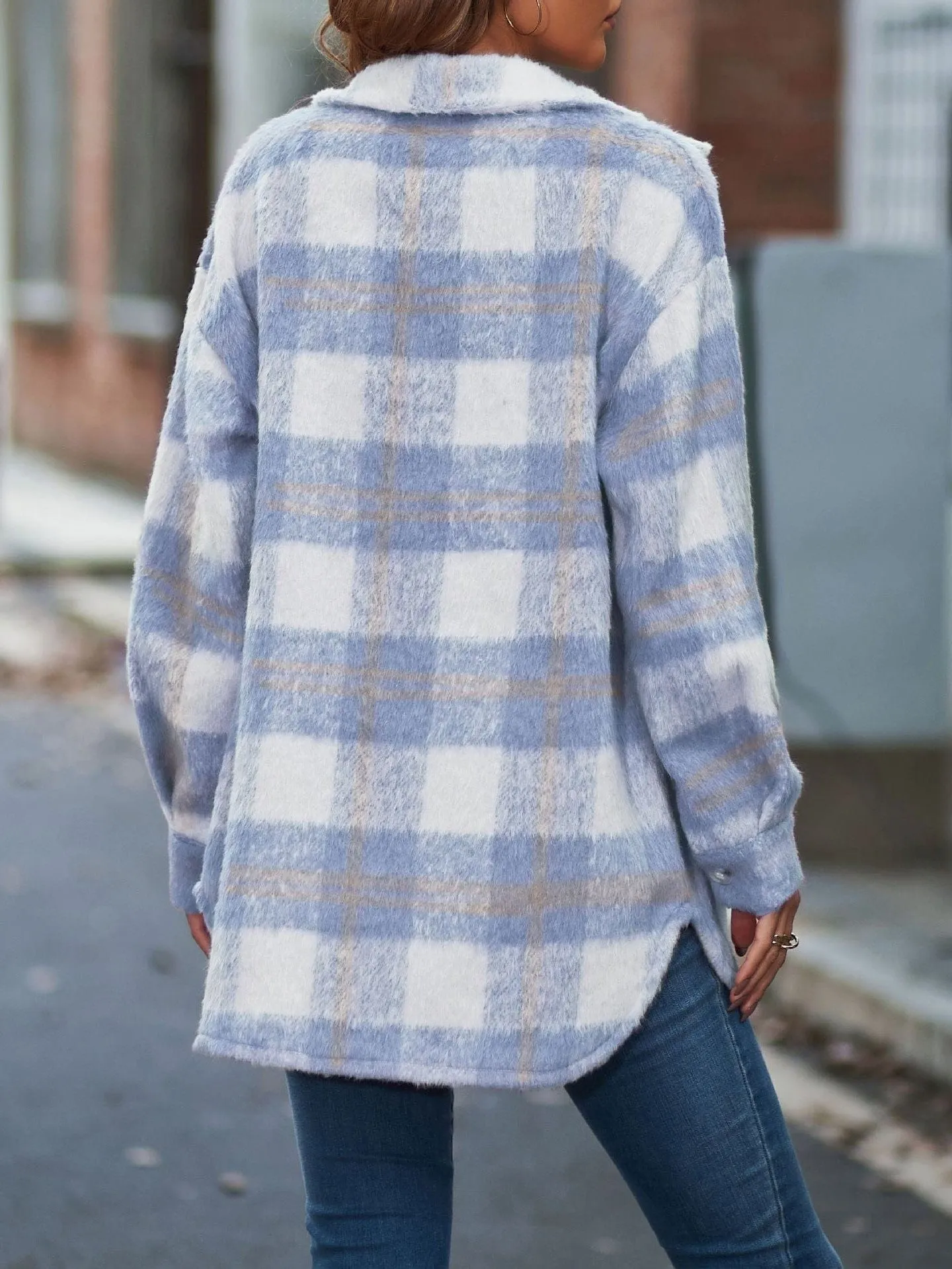 Casual Oversized Plaid Jacket