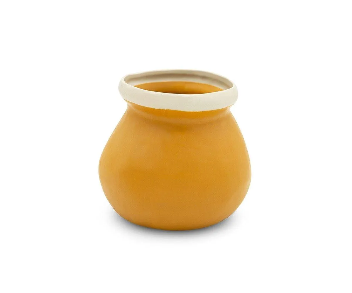 Ceramic Halo Pots - Mustard