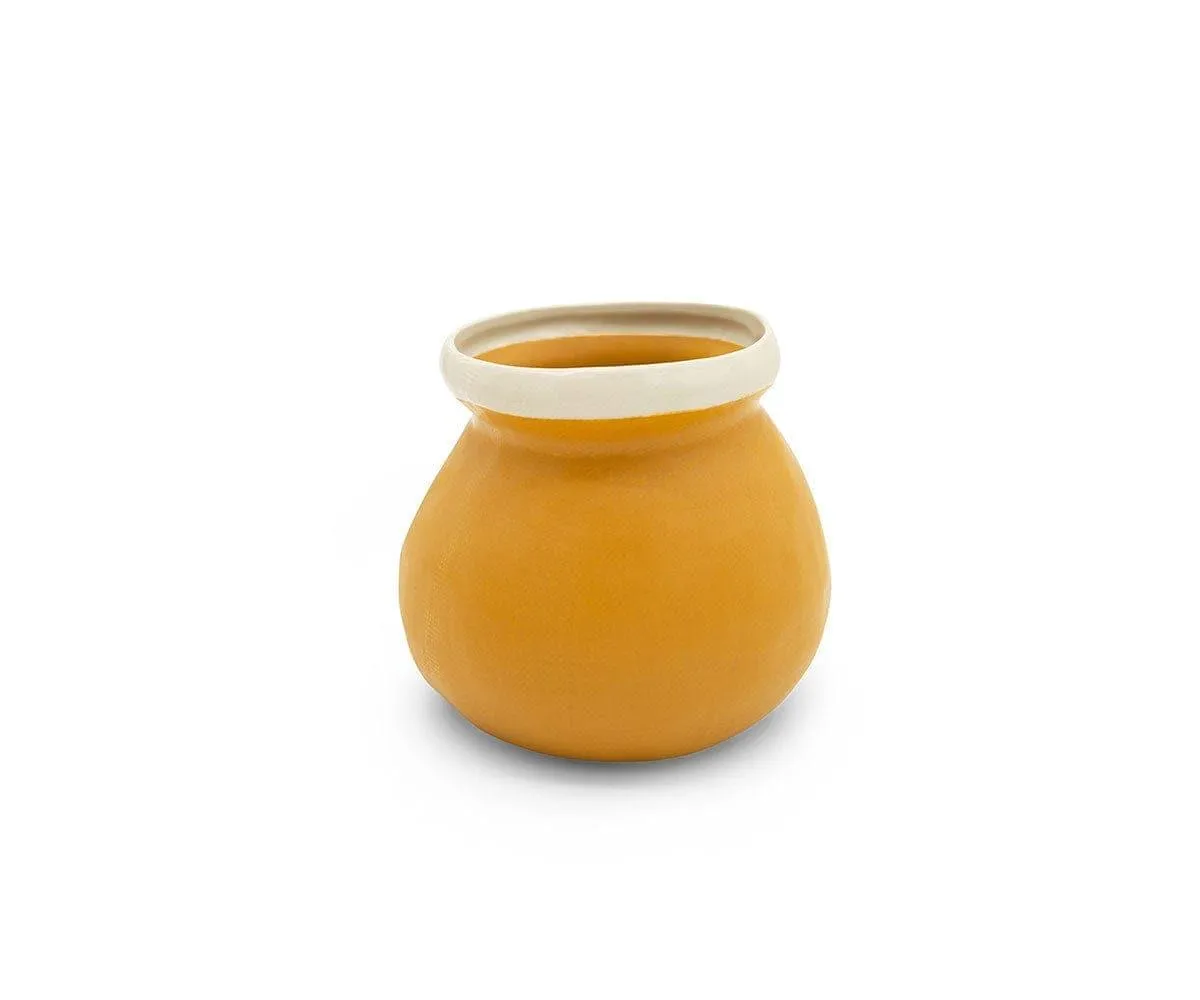 Ceramic Halo Pots - Mustard