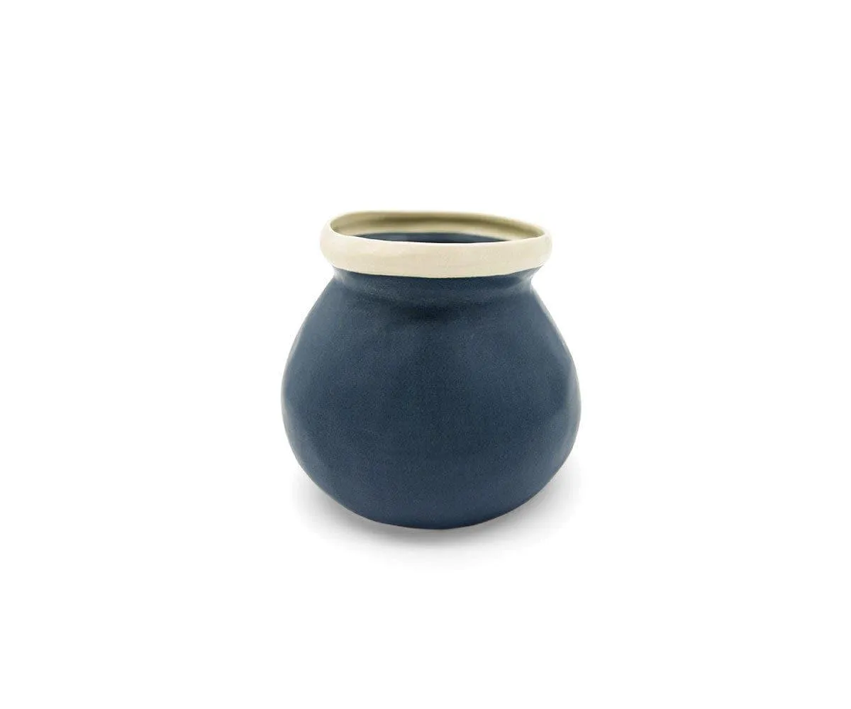 Ceramic Halo Pots - Navy