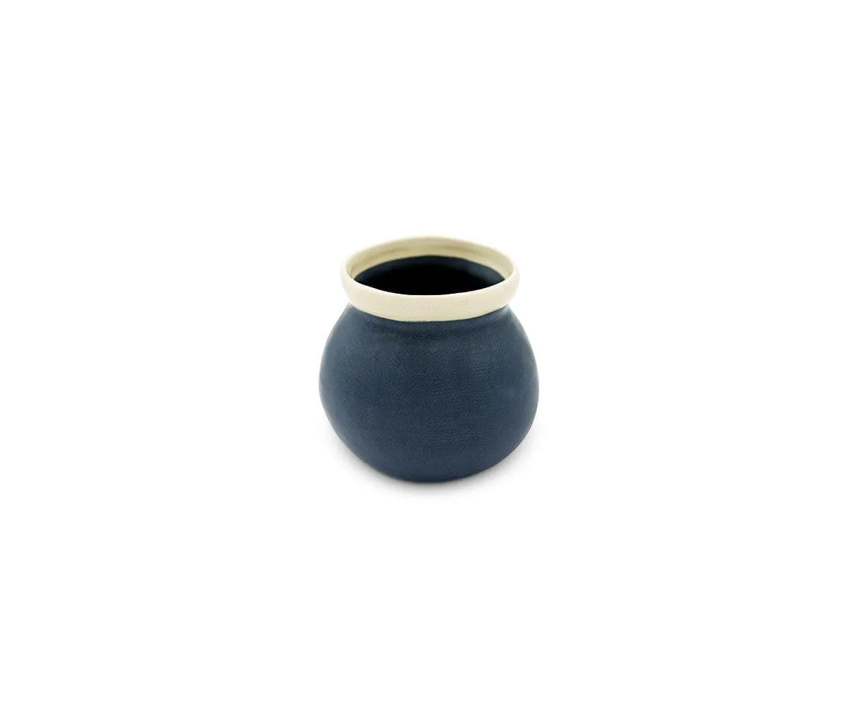 Ceramic Halo Pots - Navy