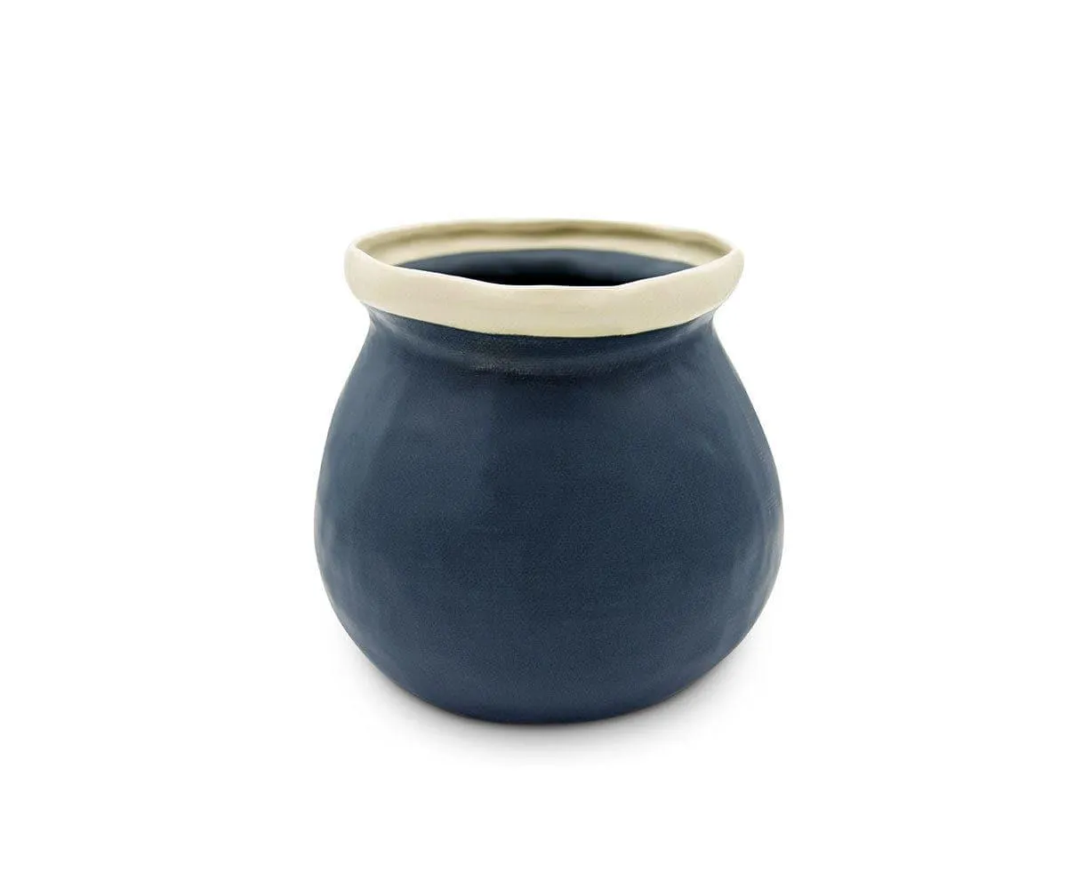 Ceramic Halo Pots - Navy