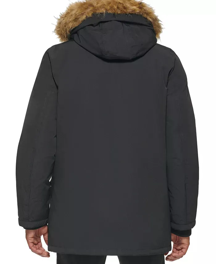 Club Room Men's Parka with a Faux Fur-Hood Jacket