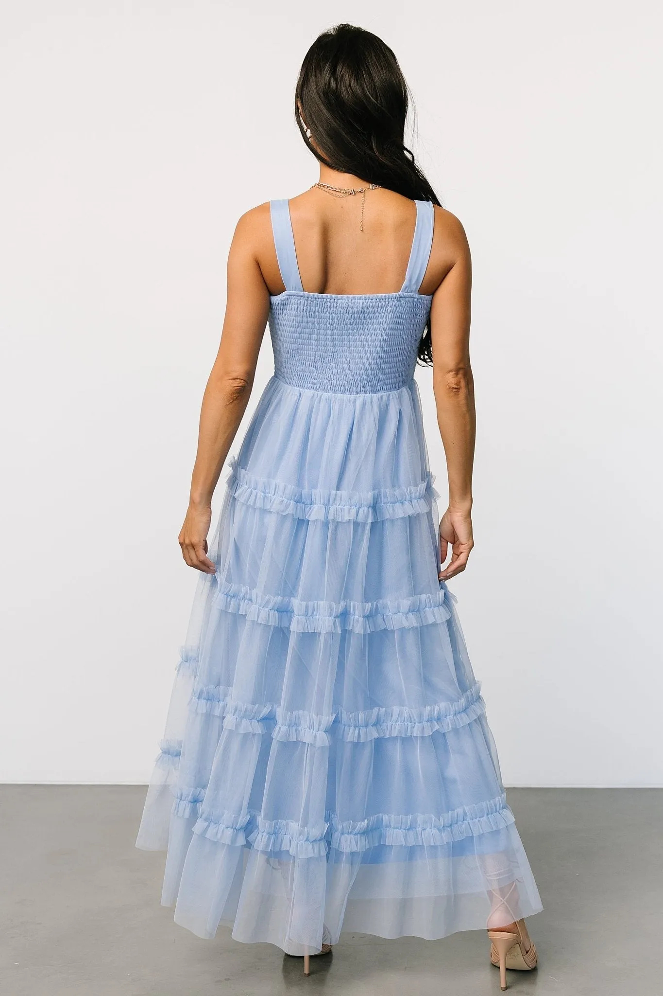 Constance Tulle Maxi Dress | Light Blue