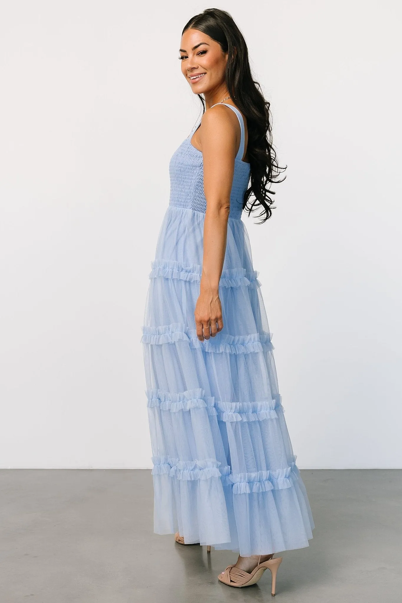 Constance Tulle Maxi Dress | Light Blue