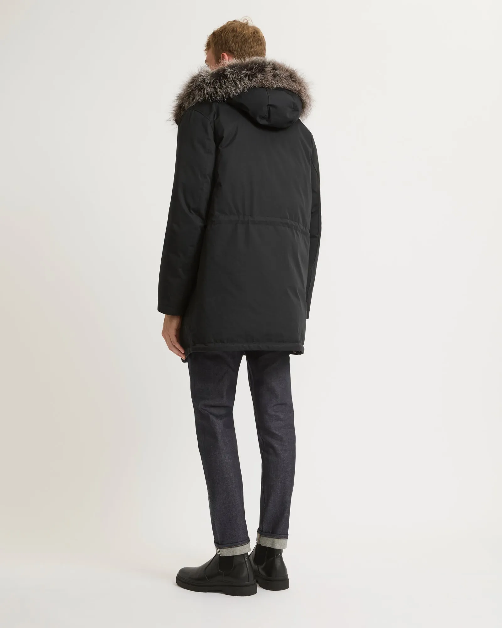 Cotton-blend iconic parka with fox fur trim