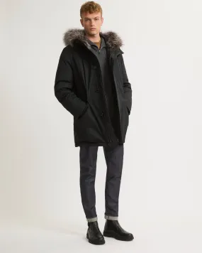 Cotton-blend iconic parka with fox fur trim