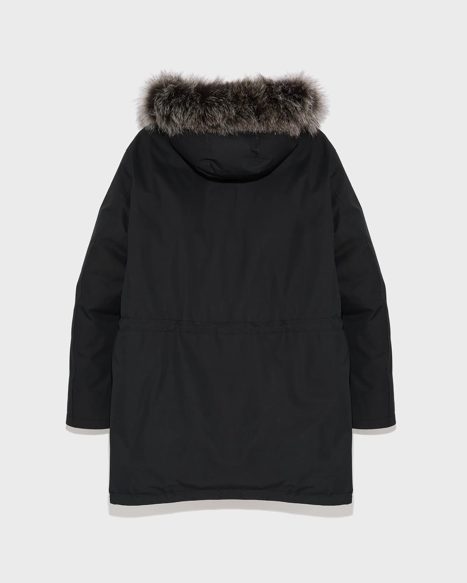 Cotton-blend iconic parka with fox fur trim