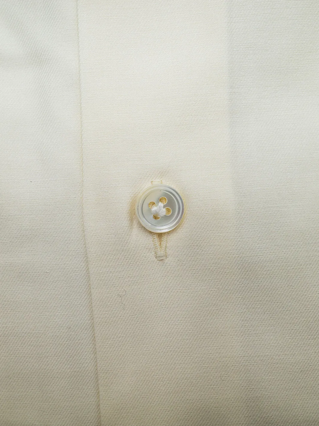 Cotton Twill Dress Shirt - Cream