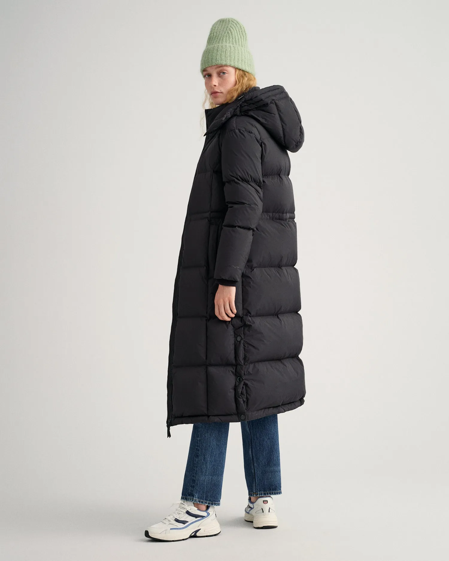 D2. Full Length Down Coat - Ebony Black