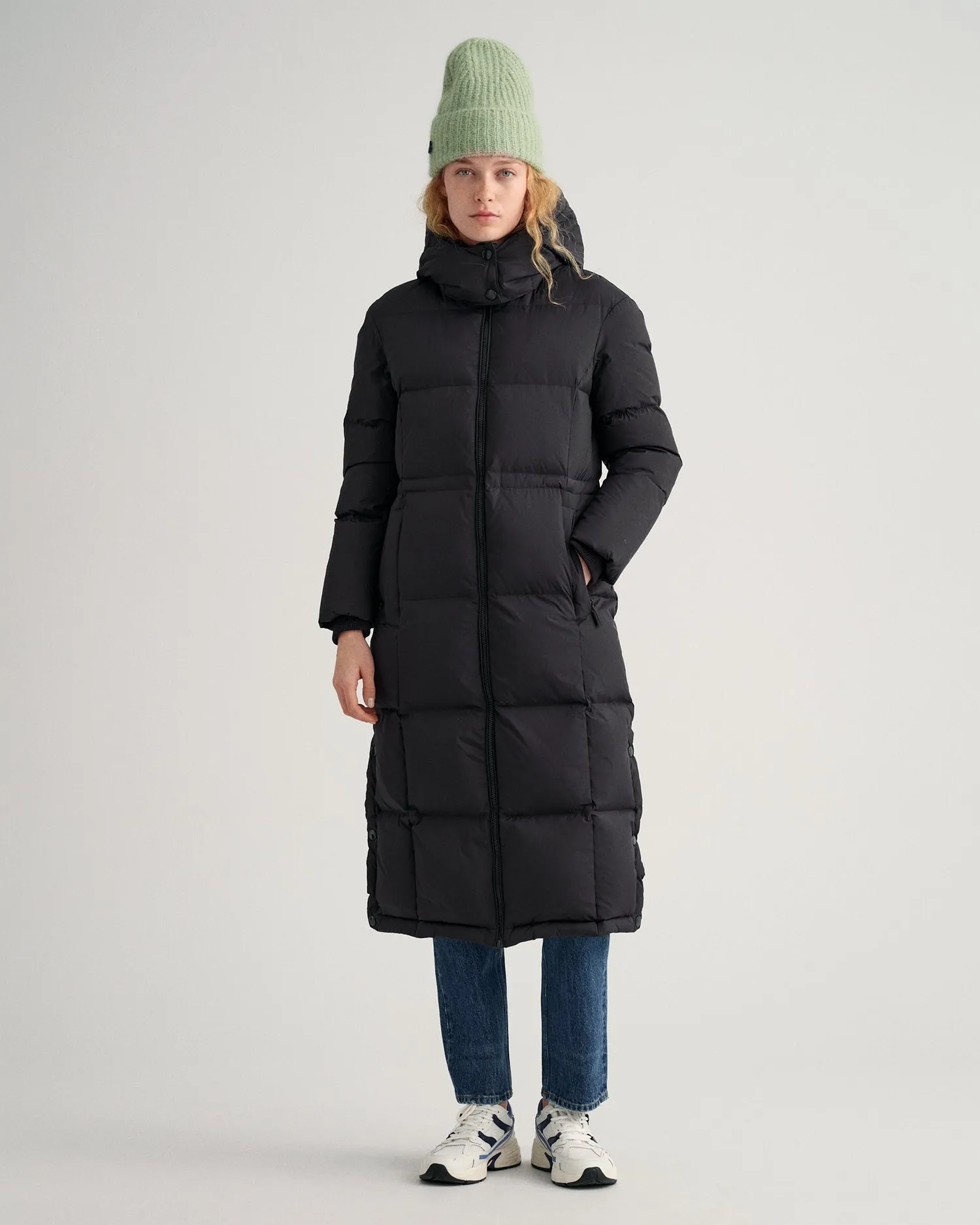 D2. Full Length Down Coat - Ebony Black