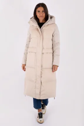 Duno Parka Lungo Trapunt. Lana/raso Bianco Donna