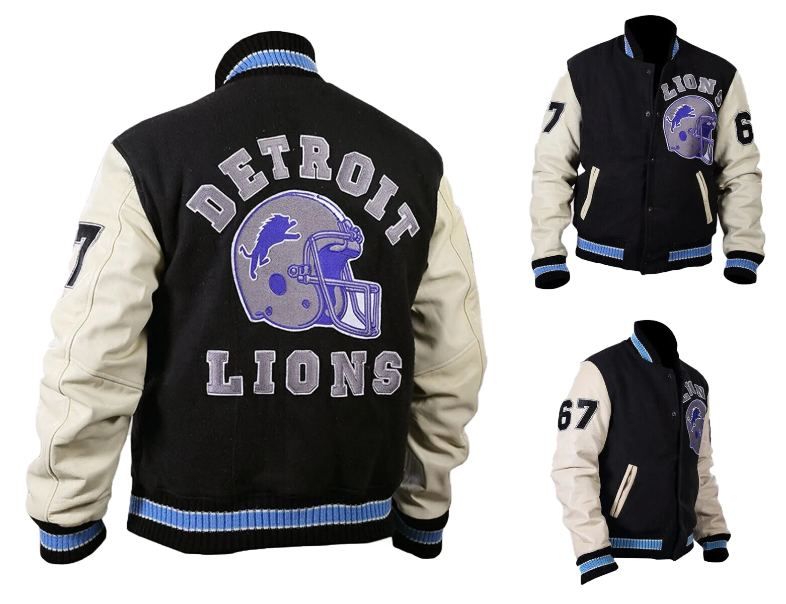 Eddie Murphy's Iconic Detroit Lions Varsity Jacket | Premium Leather Style