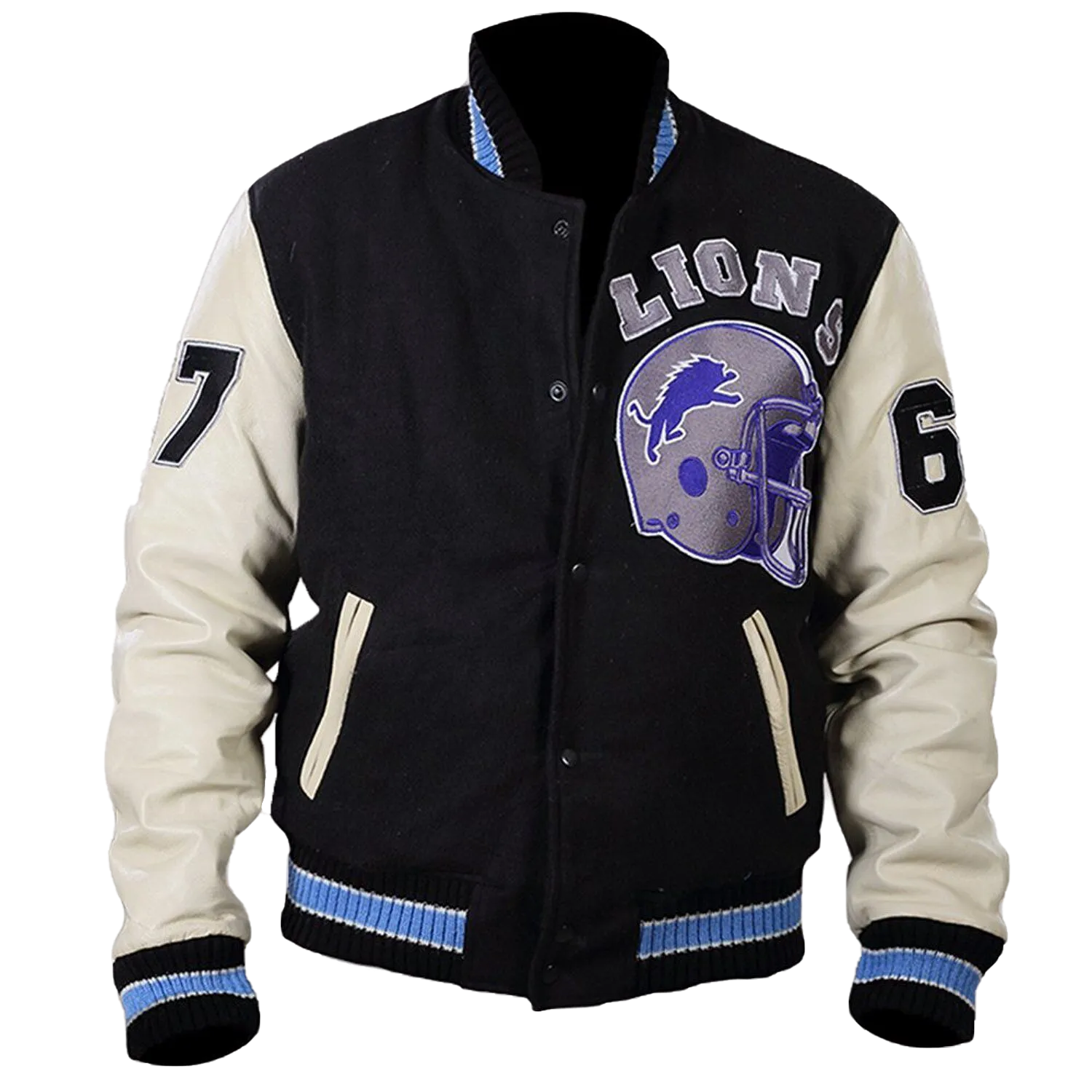 Eddie Murphy's Iconic Detroit Lions Varsity Jacket | Premium Leather Style