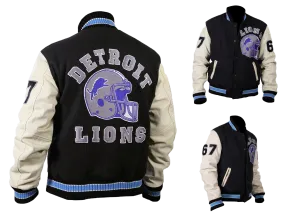 Eddie Murphy's Iconic Detroit Lions Varsity Jacket | Premium Leather Style