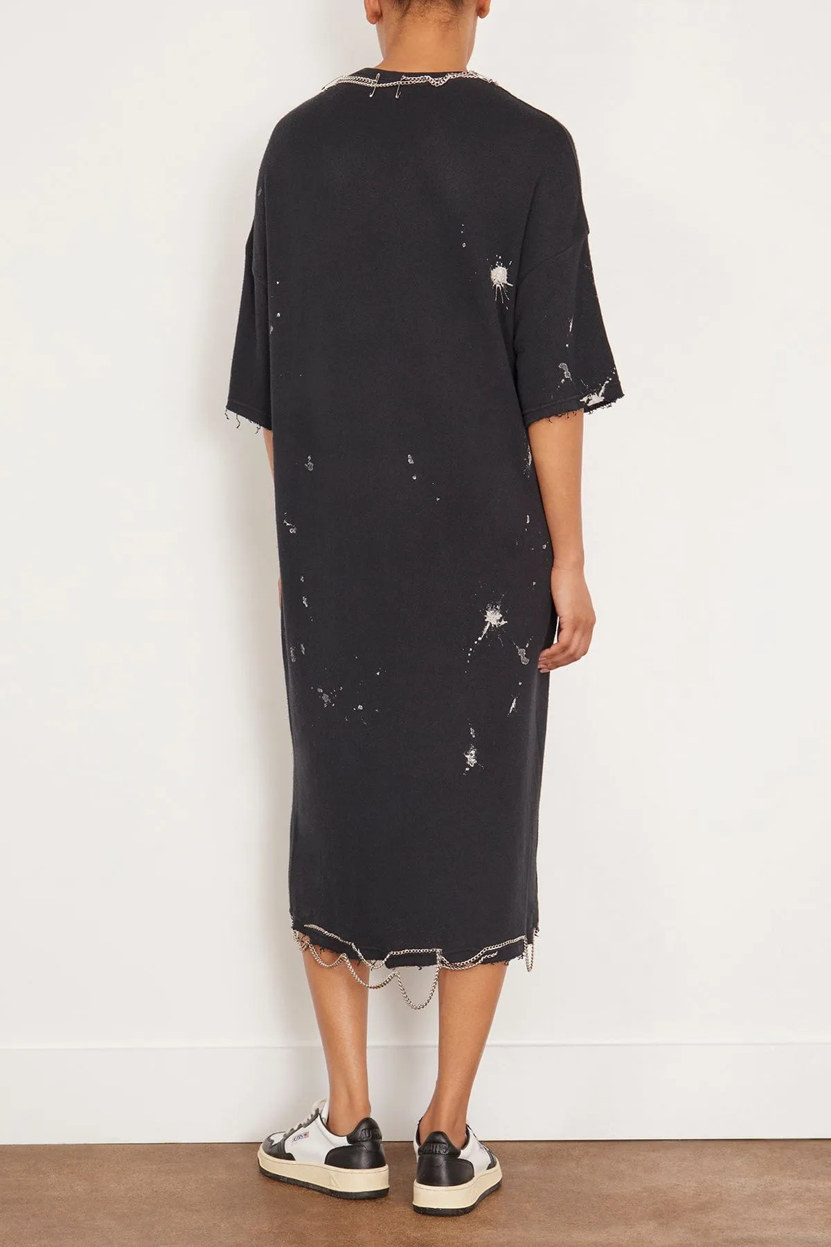 Elongated T-Shirt Dress in Black