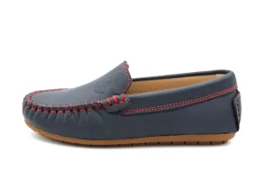 Emerald  Navy Red Stitch Loafer With Anchor 205