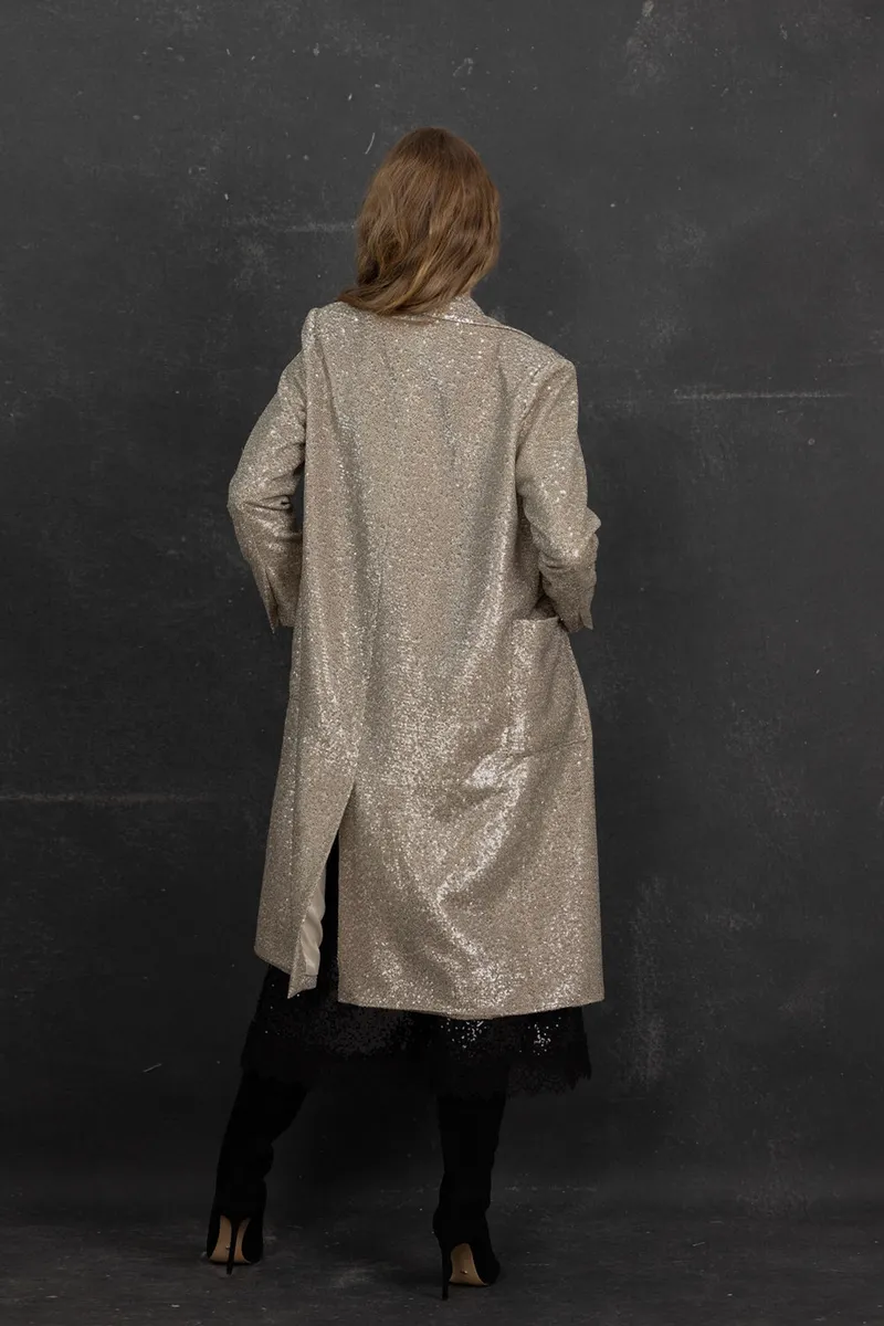 FAMOUS SEQUIN COAT - SOFT GOLD SPECKLE